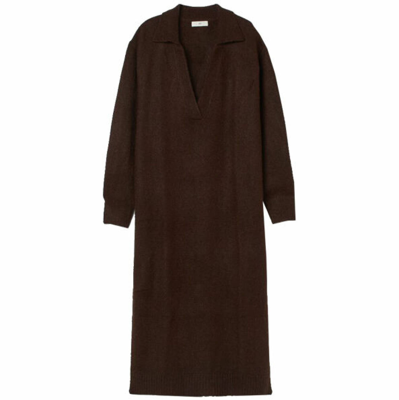 bästa köpen i oktober - mörkbrun stickad klänning med krage