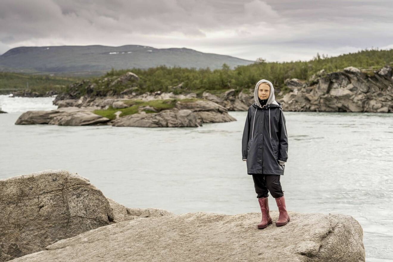 Greta Thunberg smältande glaciärer