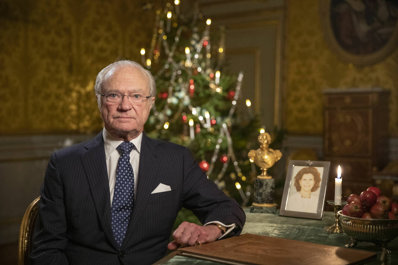 Kung Carl Gustaf håller jultal 2020.