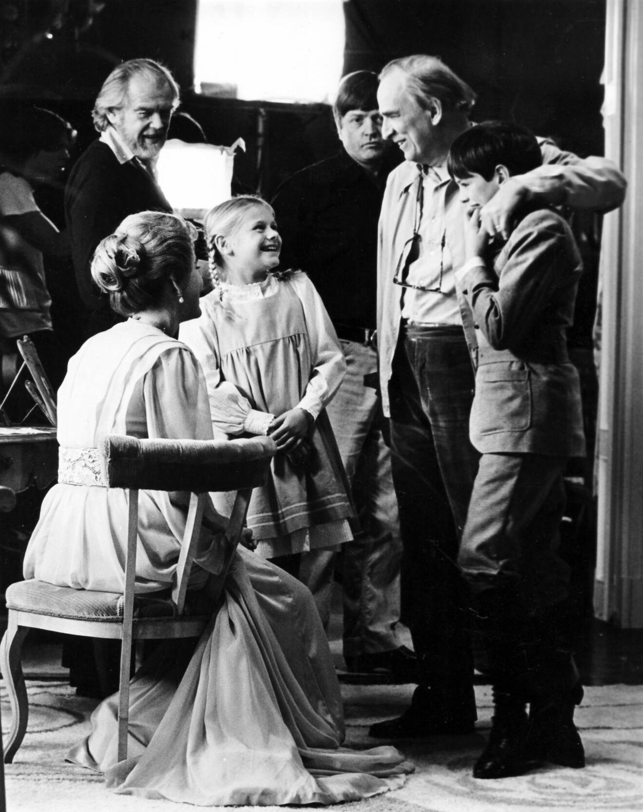 Fanny och alexander med Ingmar Bergman under inspelningen av Fanny och Alexander.