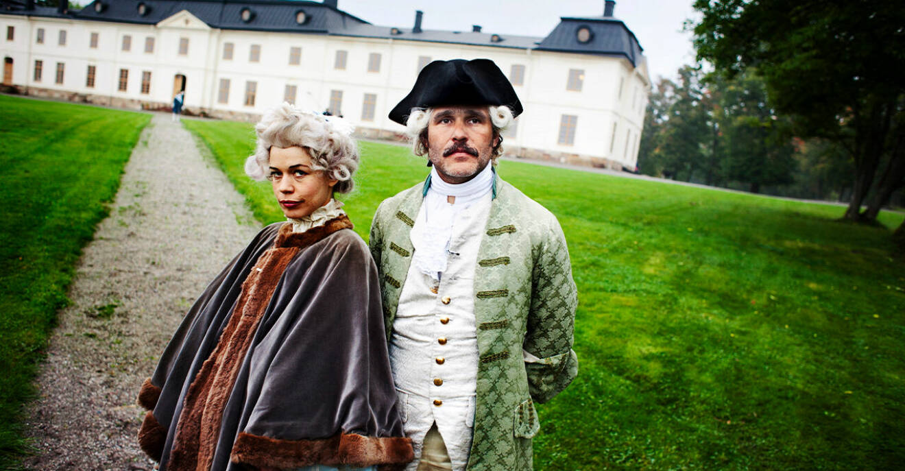 Lotta Lundgren och Erik Haag i Historieätarna som hade premiär 2012.