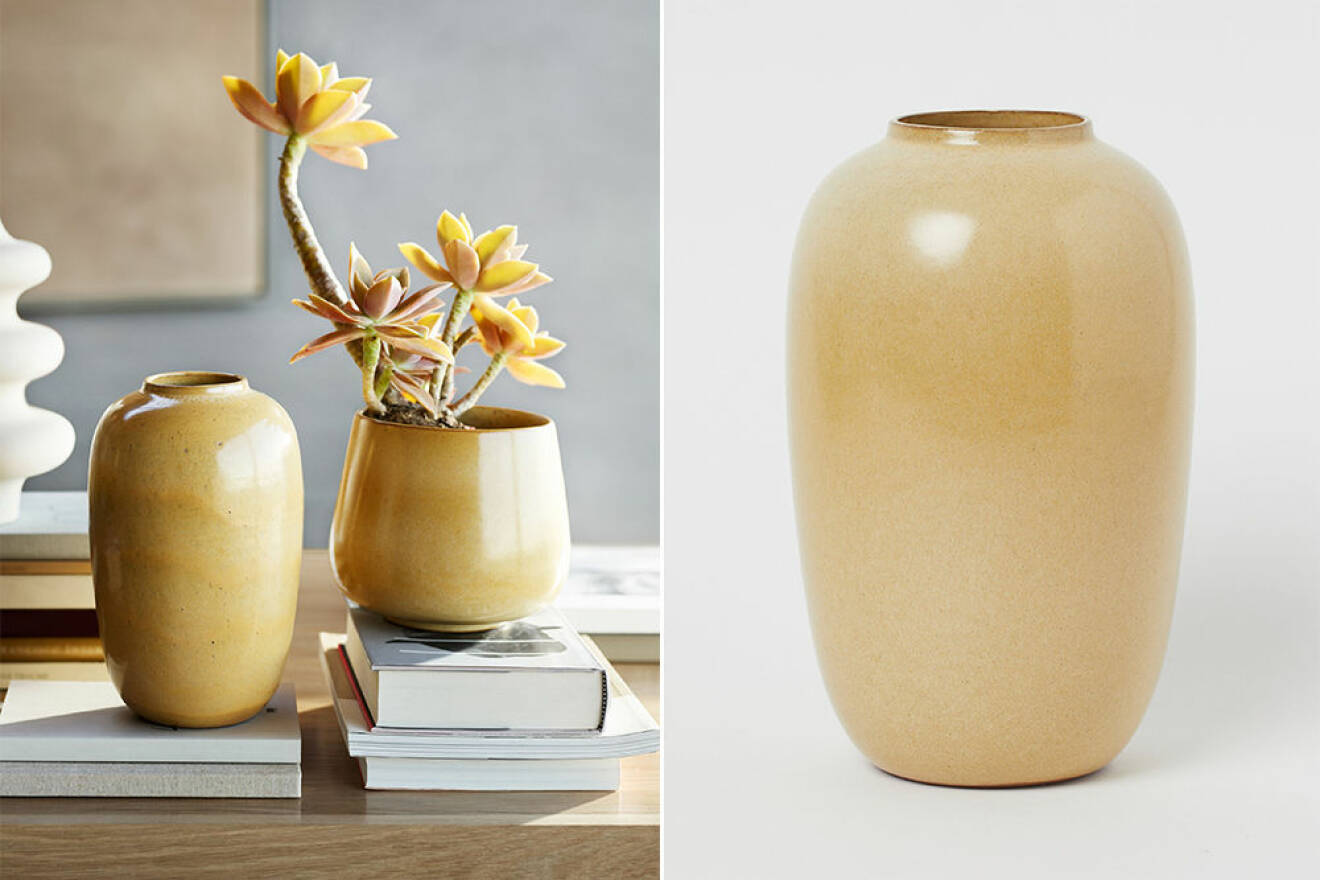 gul vas från H&M home