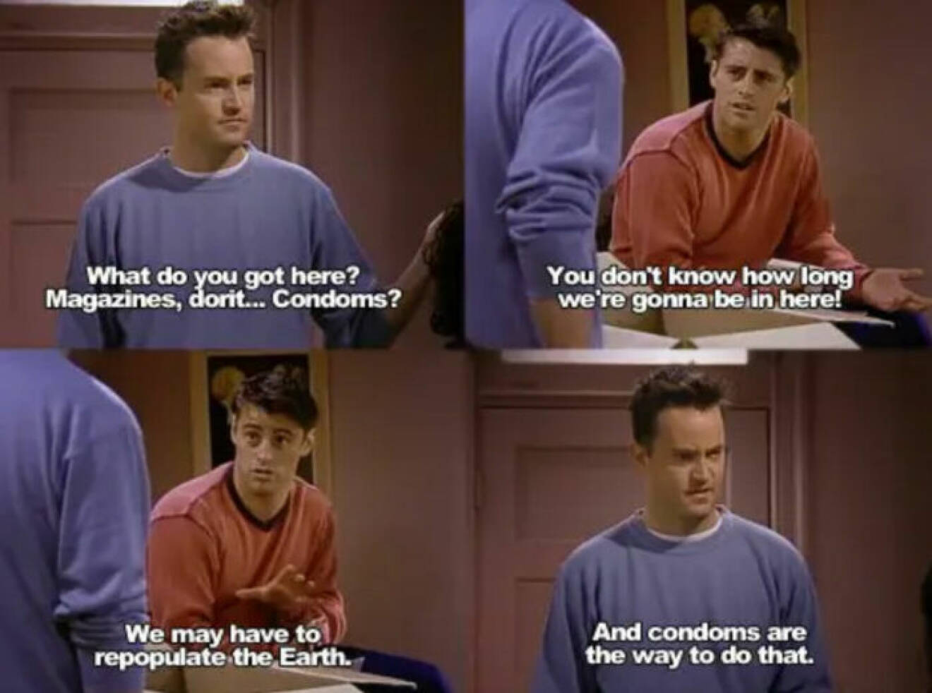 Joey och Chandler om kondomer 