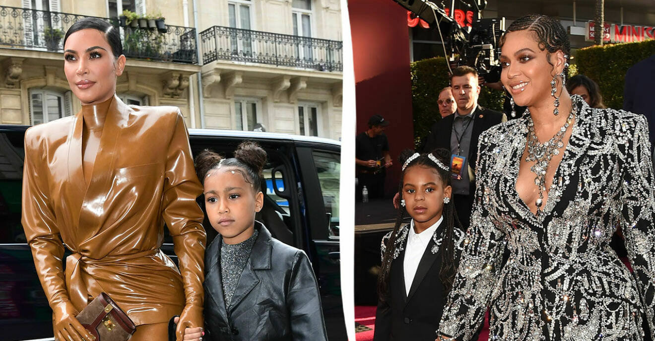 Kim Kardashian och Beyonce med barn