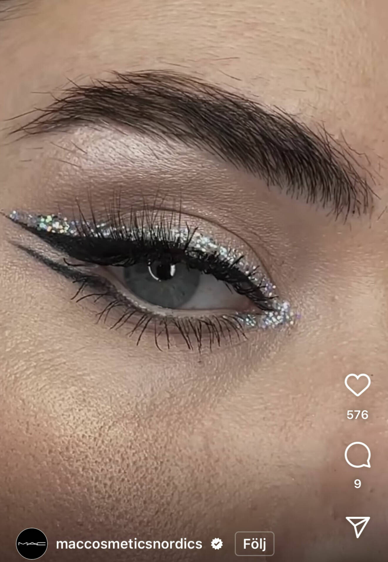 glitterdetalj från mac cosmetics
