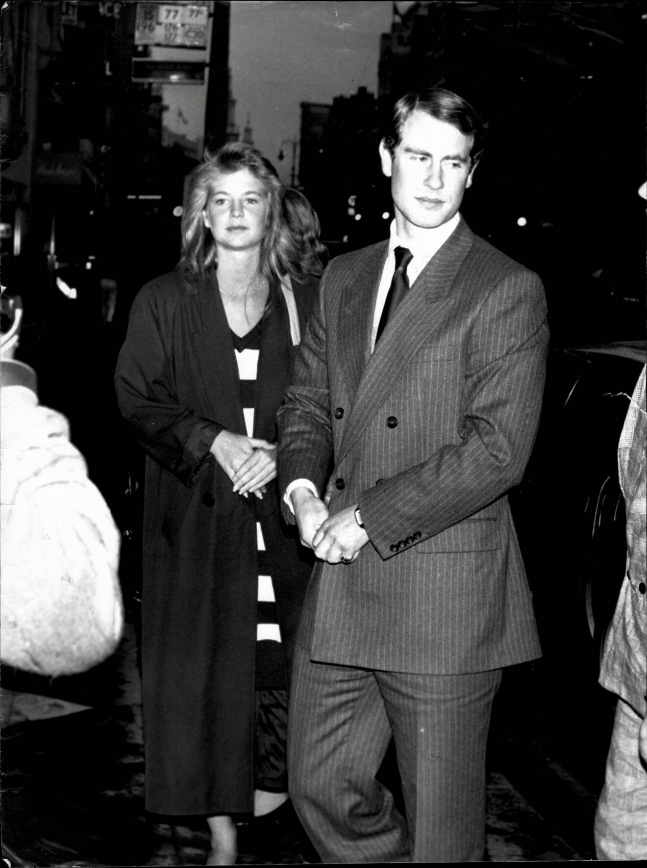 Ulrika Jonsson och prins Edward 1987, utanför The Vaudville Theatre.