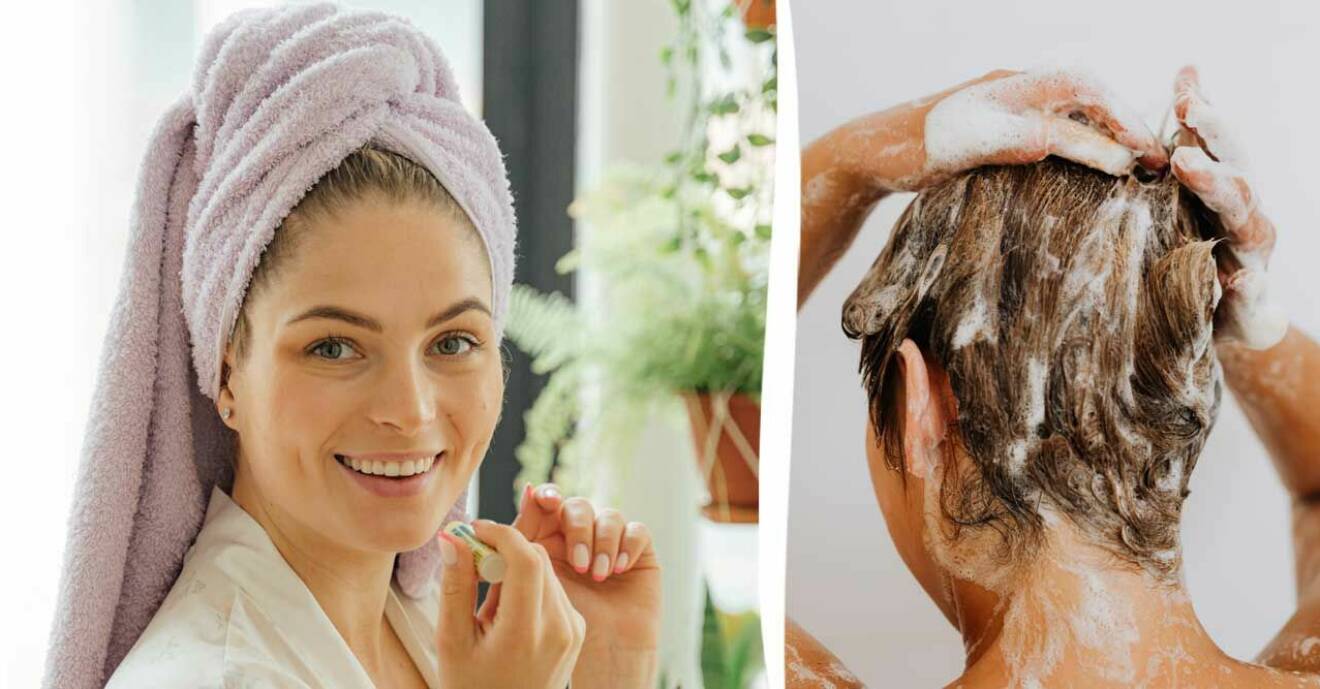 tvätta hår schampo dusch kvinna tips