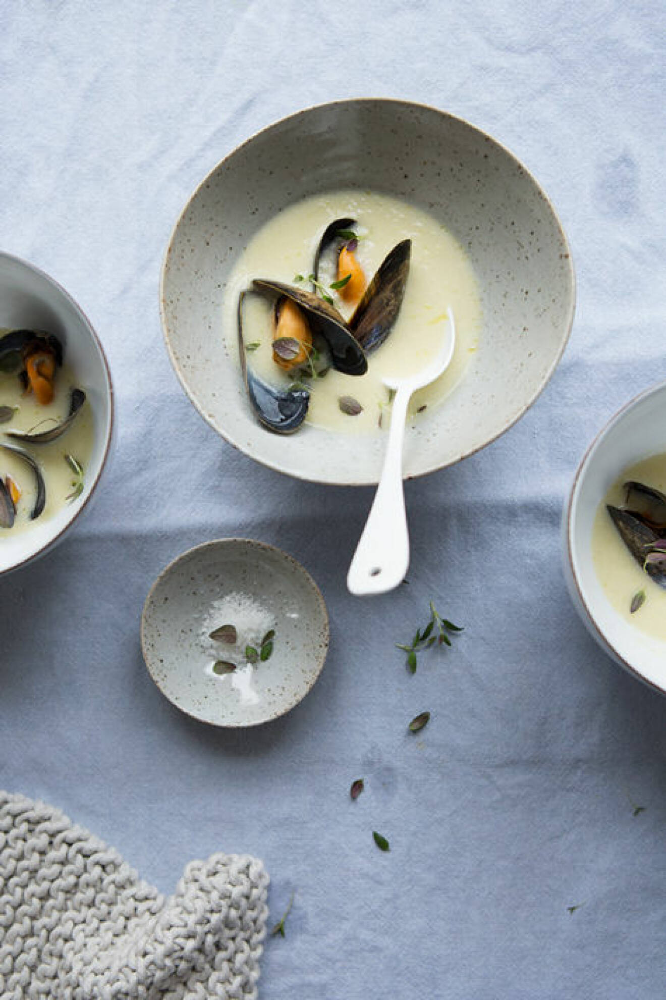 Jordärtskockssoppa med musslor 