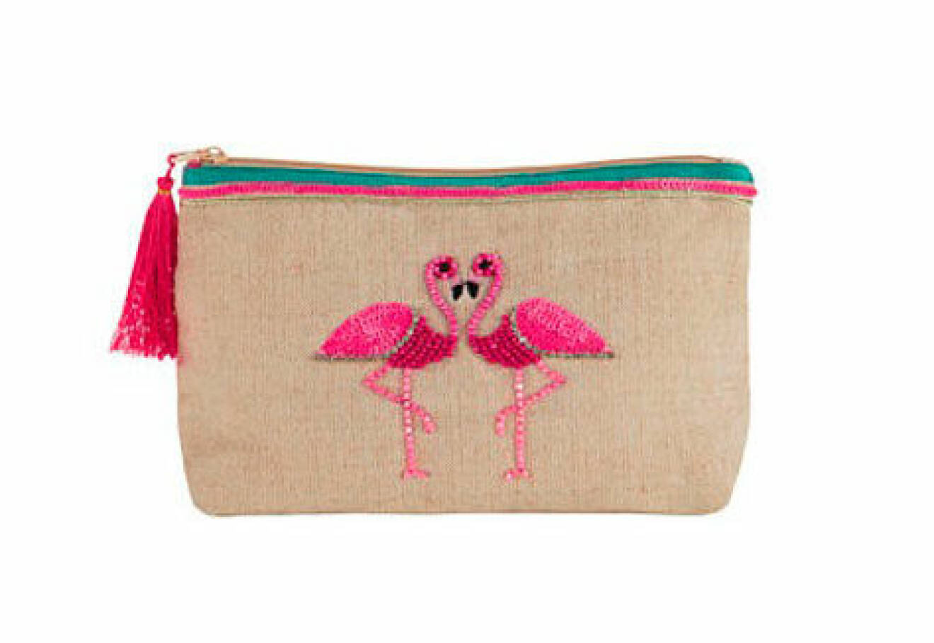 Gemma Flamingo Makeup Bag, ca 130 kr, Accessorize.