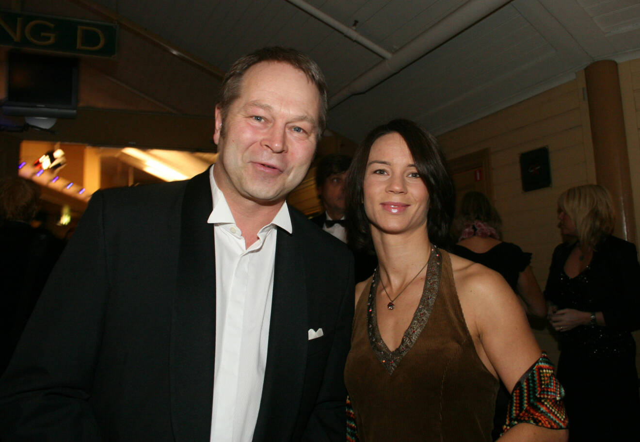 Per Fritzell och hustrun Carin Fritzell Hamnlund på ett vimmel år 2008.