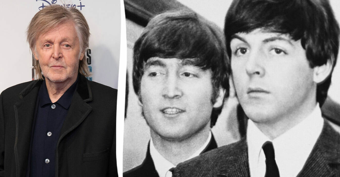 Paul McCartney som gammal, och som ung med John Lennon.
