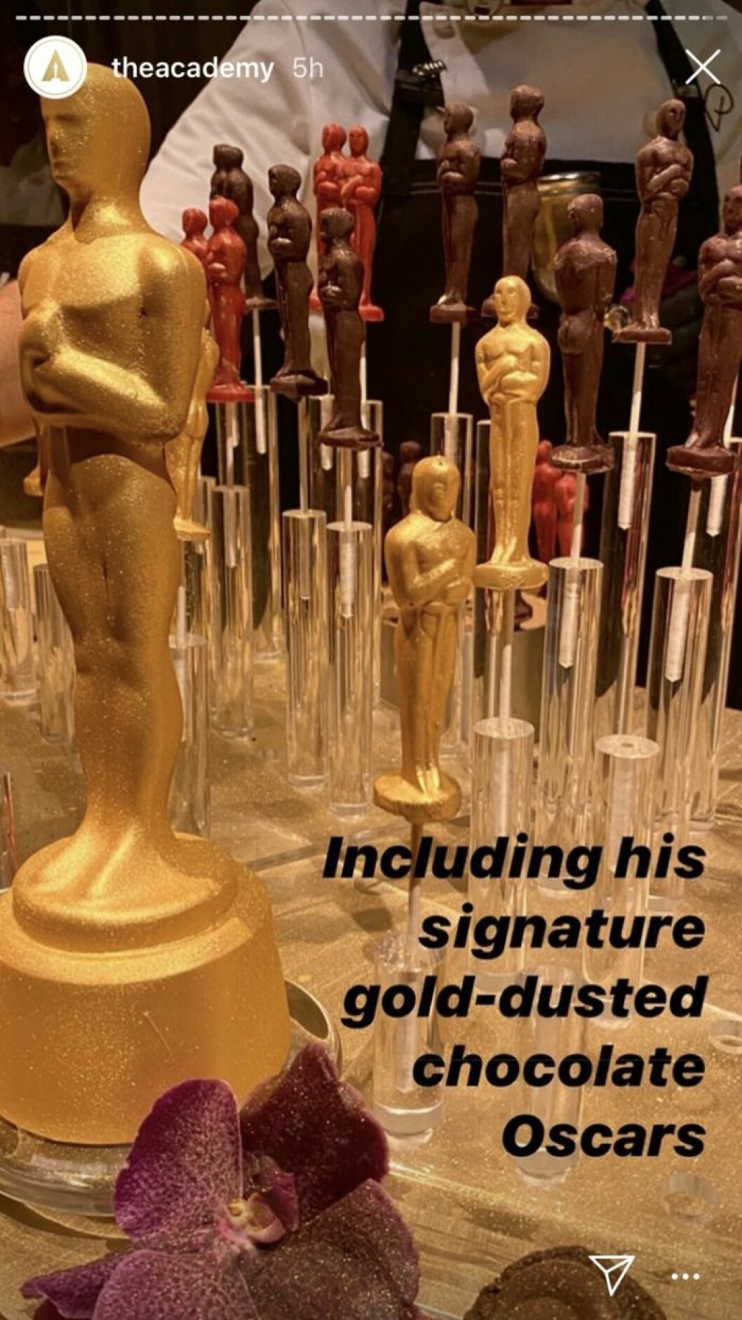 Oscarsstatyetter i choklad.