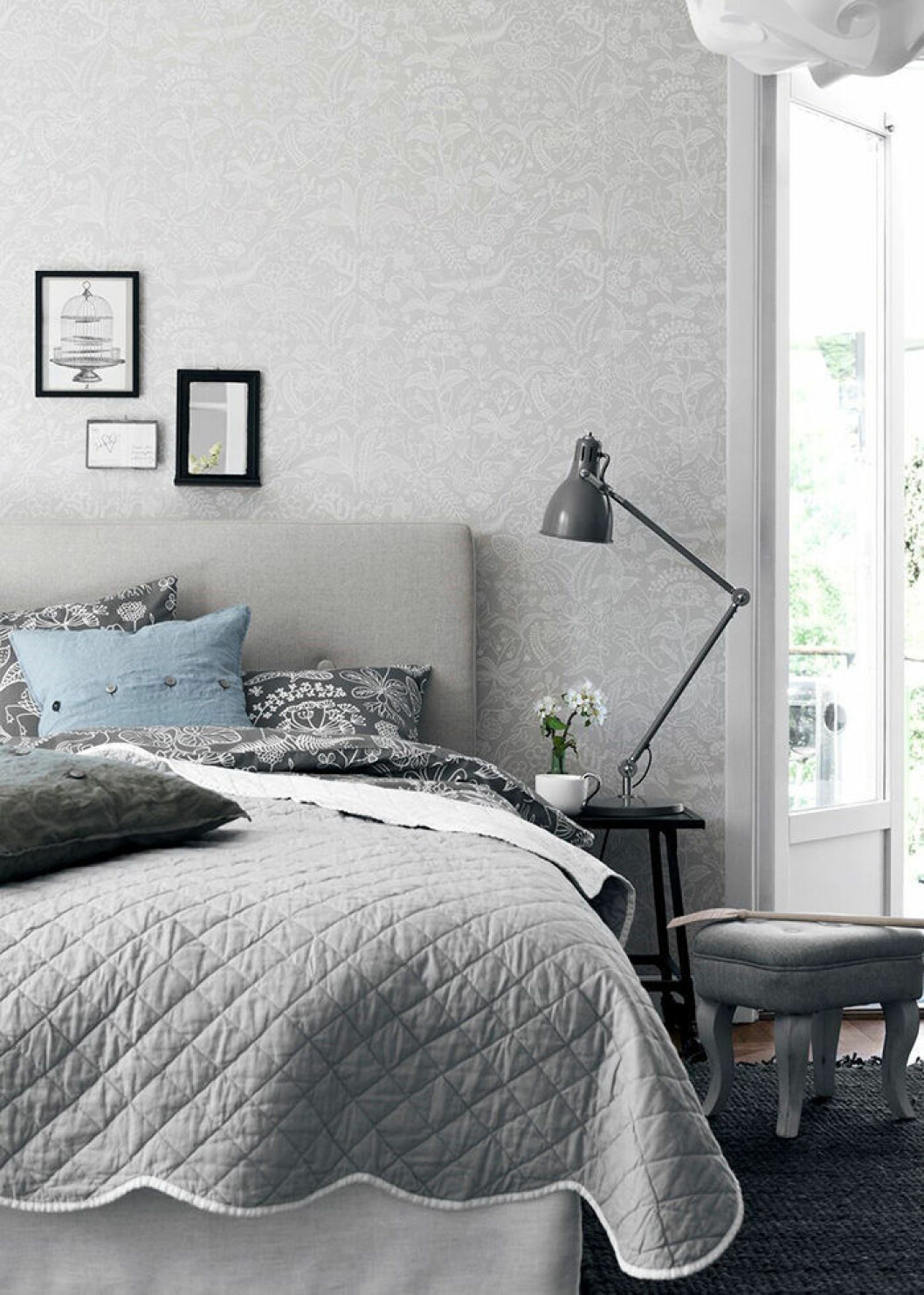 Foto: Scandinavian Wallpaper Monokrom inredning med mönster ton i ton