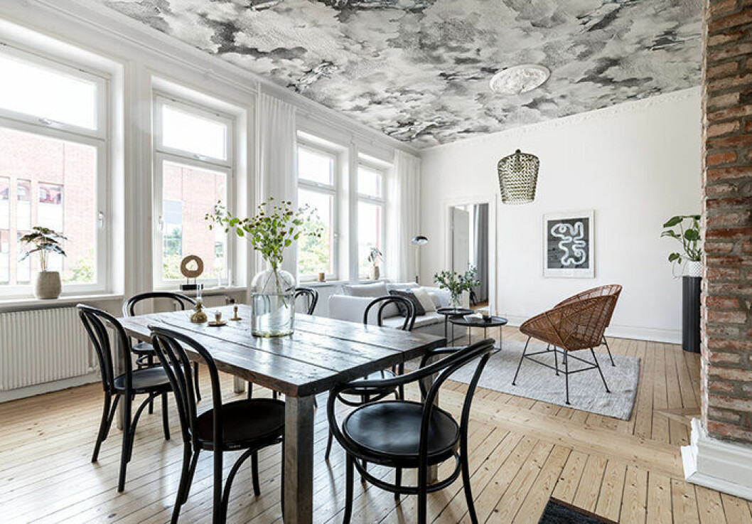Foto: Rebel Walls Tapetserat tak med mönster ger wow-effekt
