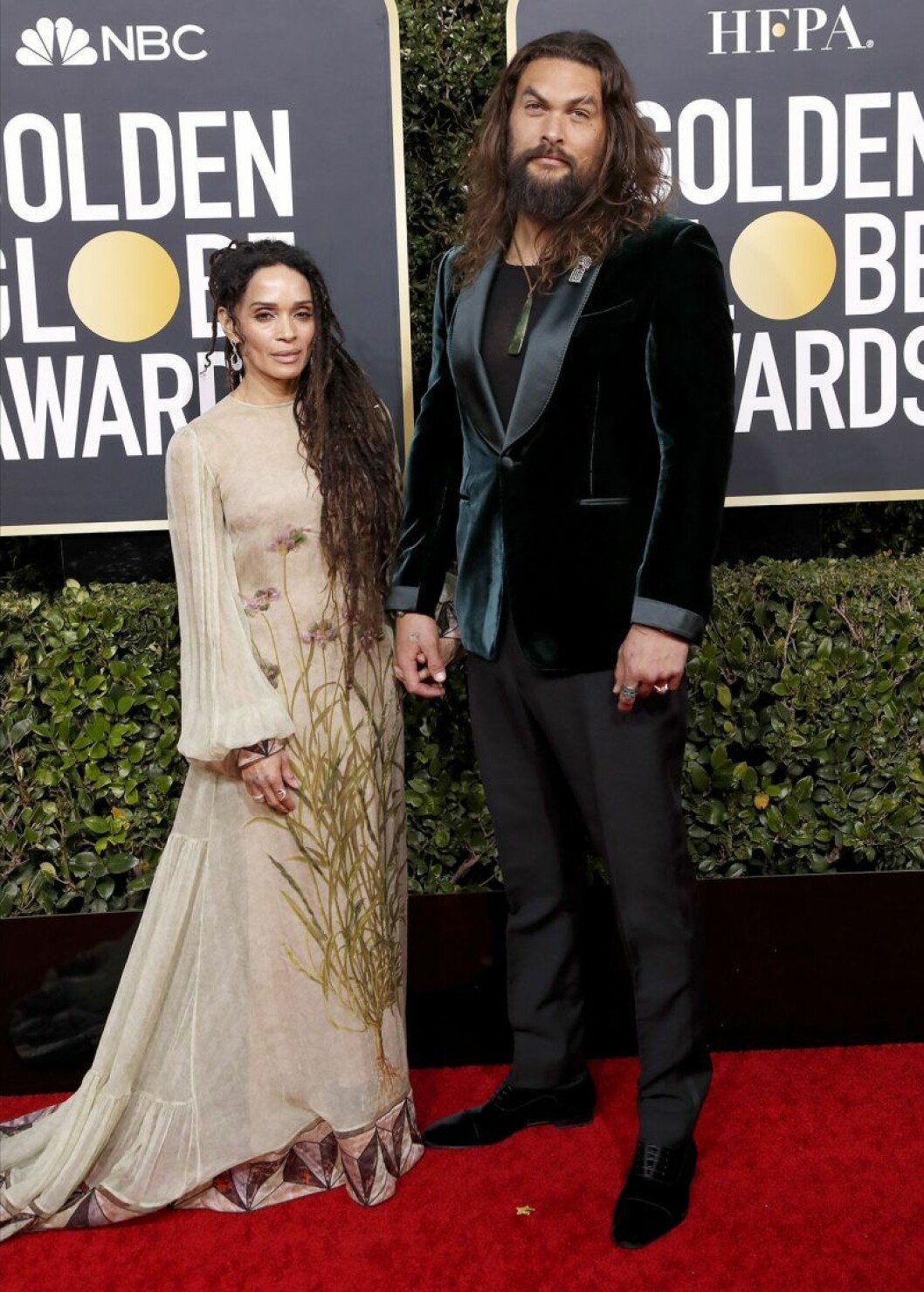 Lisa Bonet och Jason Momoa. Jason Momoa och Lisa Bonet på Golden Globes.