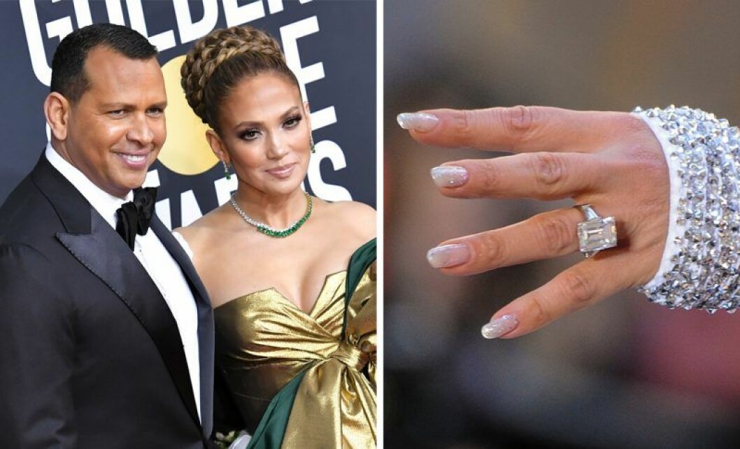 Jennifer Lopez och Alex Rodriguez. Jennifer Lopez och Alex Rodriguez med diamantring