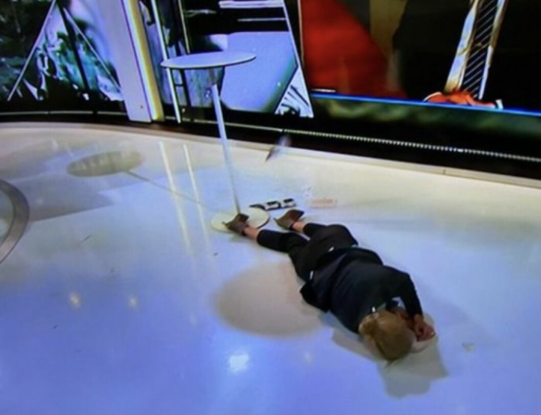 FOTO: TV4 Jenny Strömstedt föll ihop under direktsändning