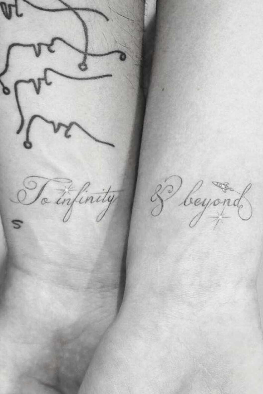 Joe och Sophie tatuering citat på handled