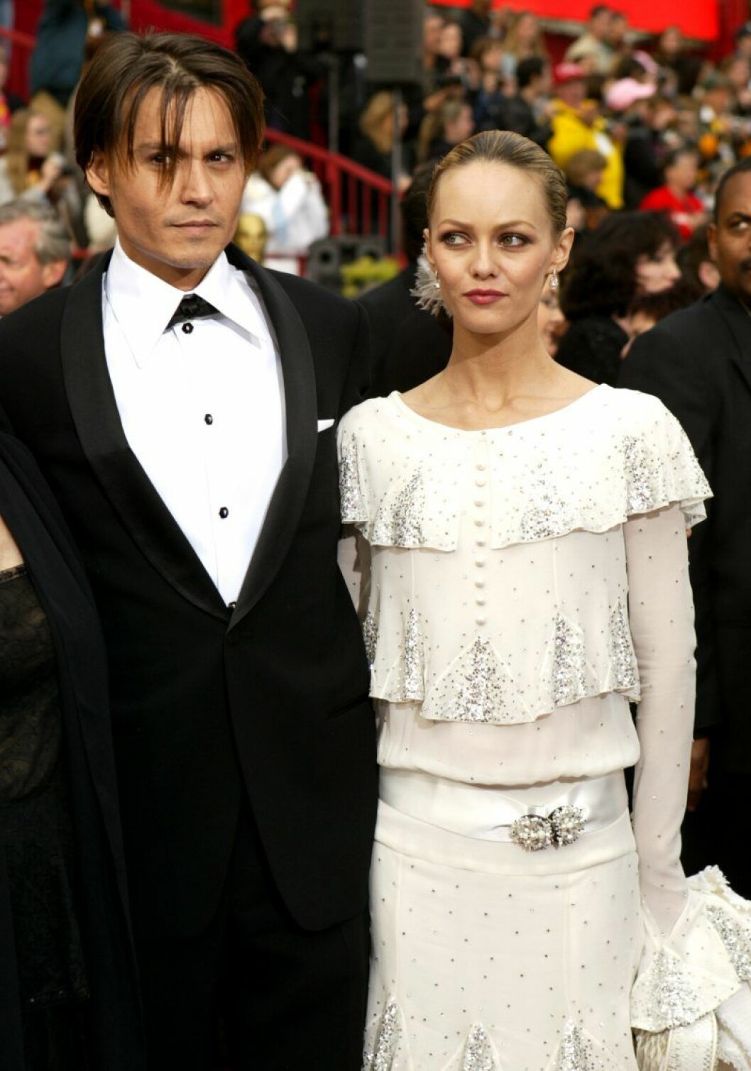 Johnny Depp och Vanessa Paradis har också gått skilda vägar sedan denna bild togs. Johnny Depp och Vanessa Paradis på Oscarsgalan 2004