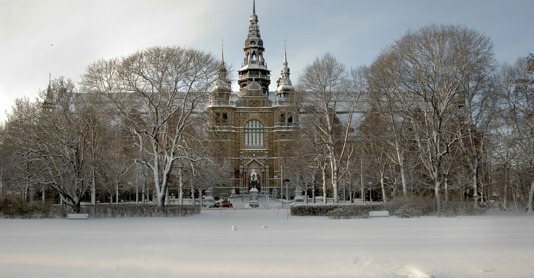 aktivitet under jul på nordiska museet i centrala Stockholm