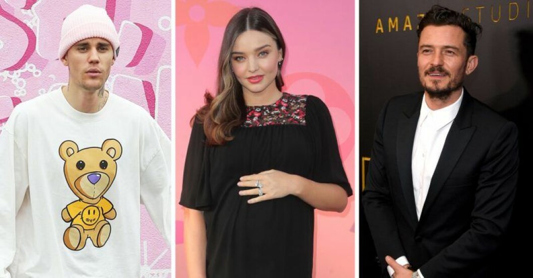 Justin Bieber, Orlando Bloom och Miranda Kerr