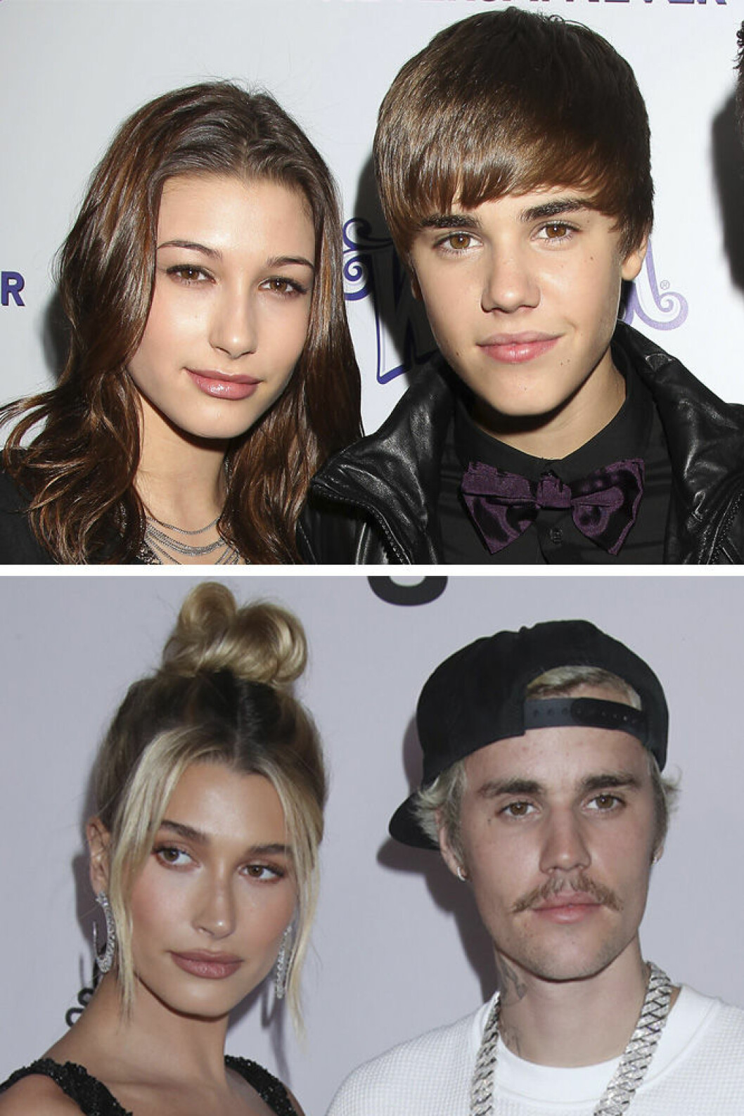 Justin Bieber och Hailey Bieber som unga