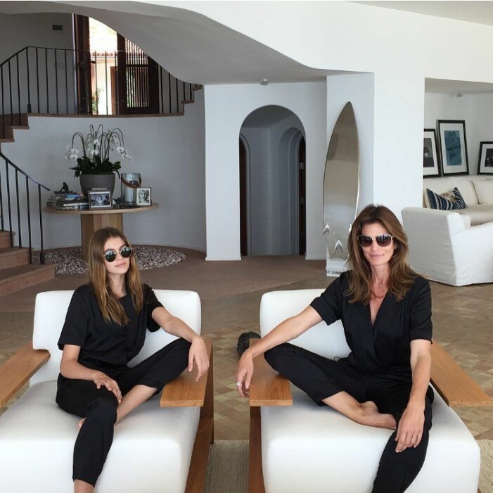 Kaia Gerber och Cindy Crawford hemma