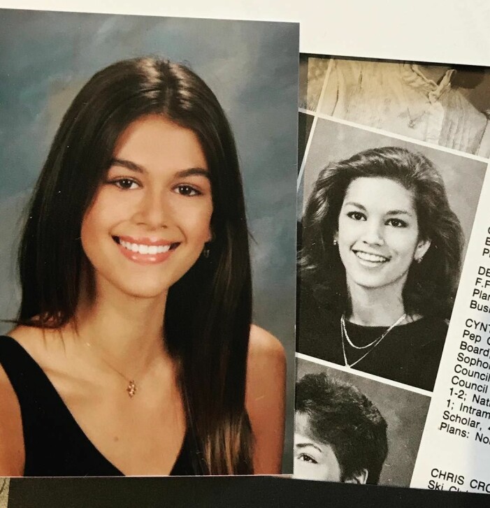 Kaia Gerber och Cindy Crawfords skolfoto