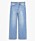 Ljusblå jeans i rak modell, croppade med lätta slitningar på låren. Jeans från Kappahl.