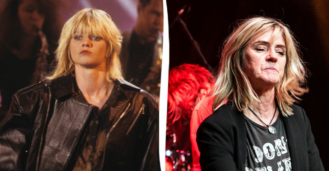 Karin Wistrand på 80-talet och när bandet återförenades 2019. Karin Wistrand.