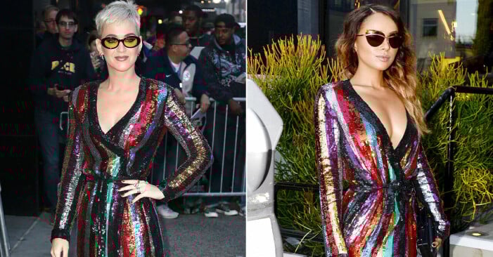 Katy Perry och Kat Graham bar likadana byxdresser.