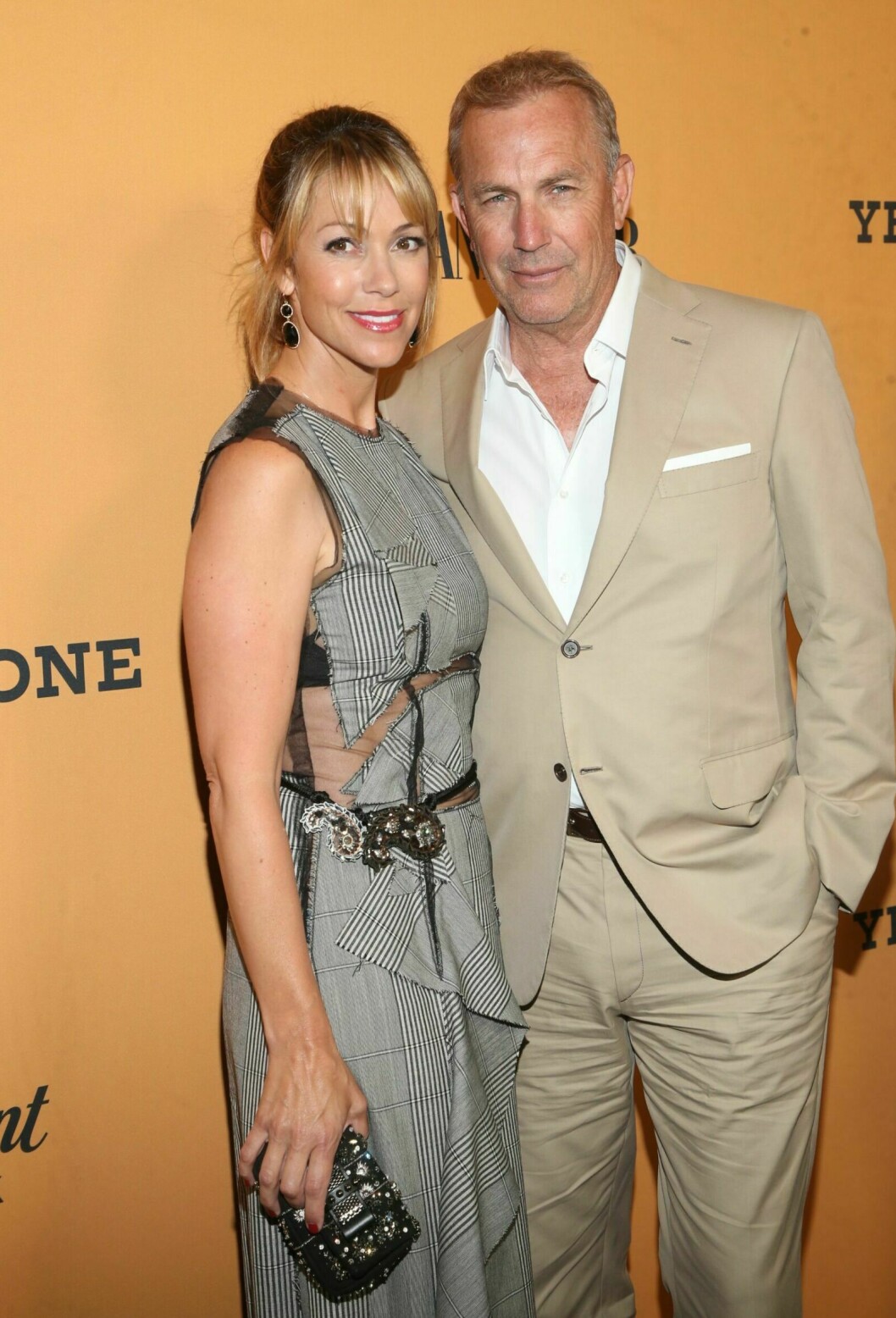 Kevin Costner med sin hustru Christina Baumgartner, 2018.