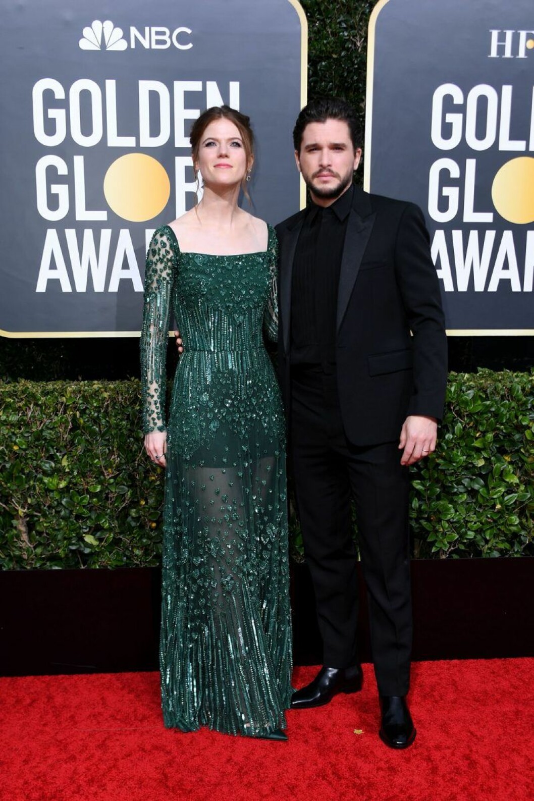 Rose Leslie och Kit Harington. Kit Harington och Rose Leslie på Golden Globes.
