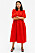 Röd vadlång klänning från Monki.