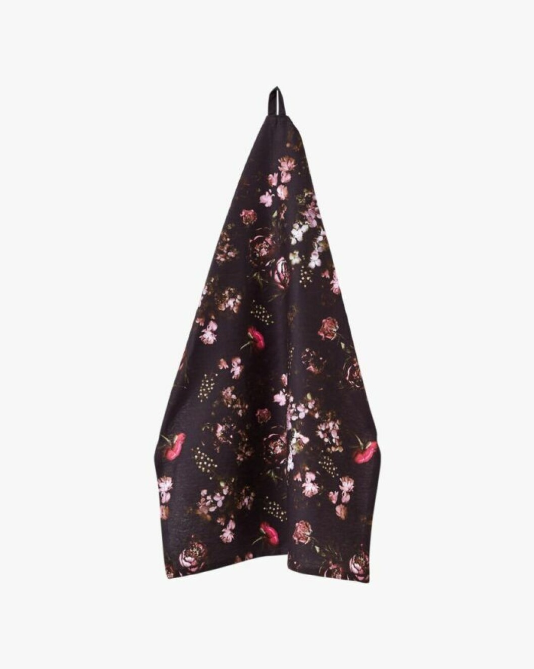 kökshandduk svart decay flower från Hemtex