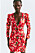 kort röd blommig långärmad klänning från H&amp;M