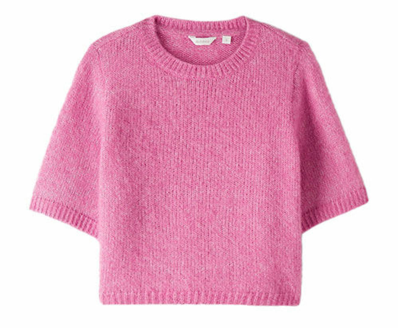 Kortärmad stickad tröja i en rosa nyans från Dobber