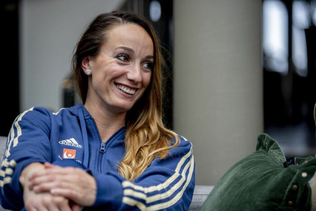 Kosovare Asllani under fotbollslandslagets VM-läger i Båstad inför VM i Frankrike. Foto: Adam Ihse/TT