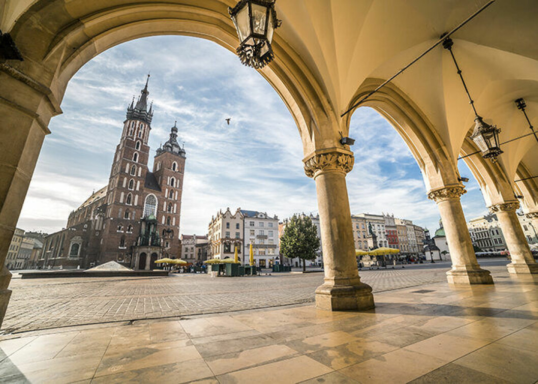 Krakow i Polen lockar många i år. Foto: TT/Shutterstock Krakow i Polen lockar många svenskar i år