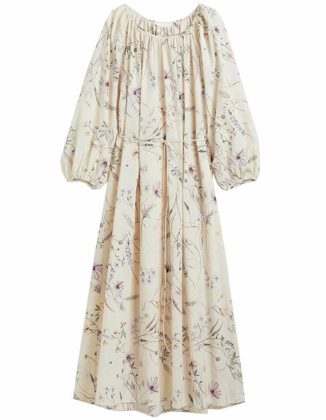 krämvit blommig klänning för dam från H&amp;M 2022