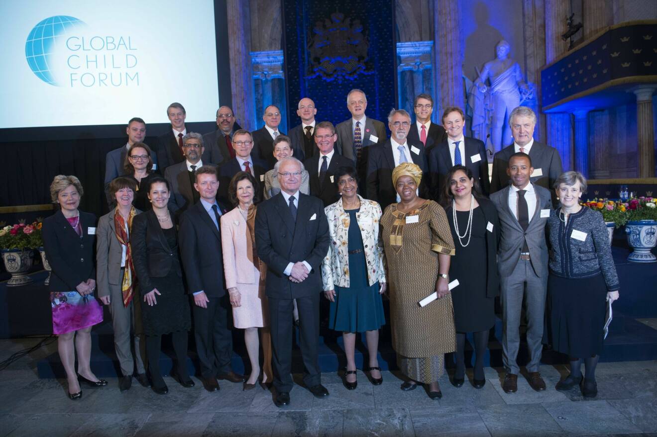 Kung Carl XVI Gustaf och drottning Silvia vid Global Child Forum.