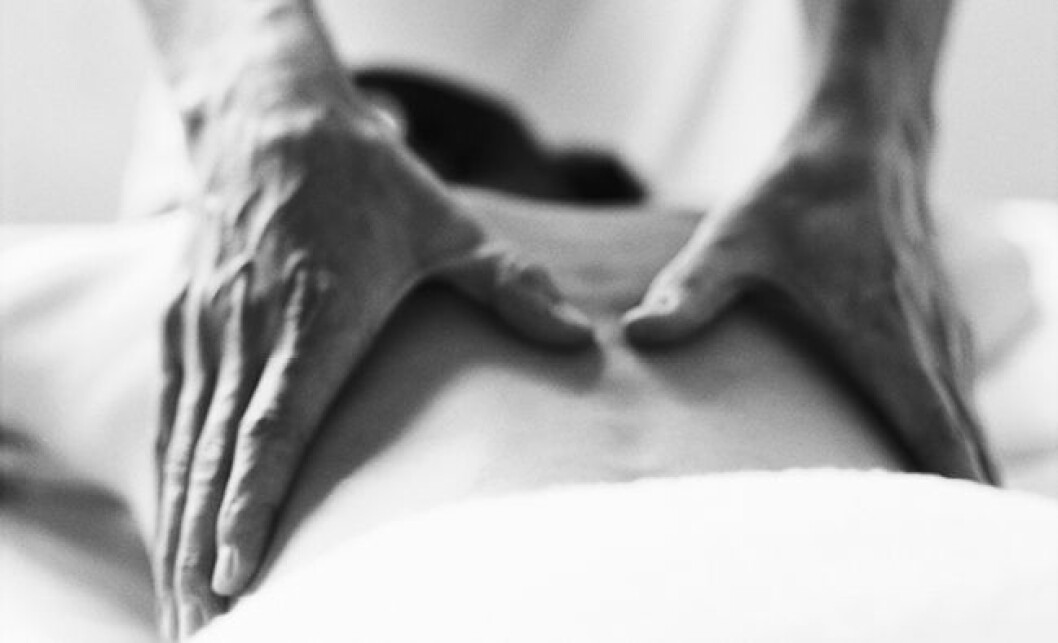 kvinna far massage