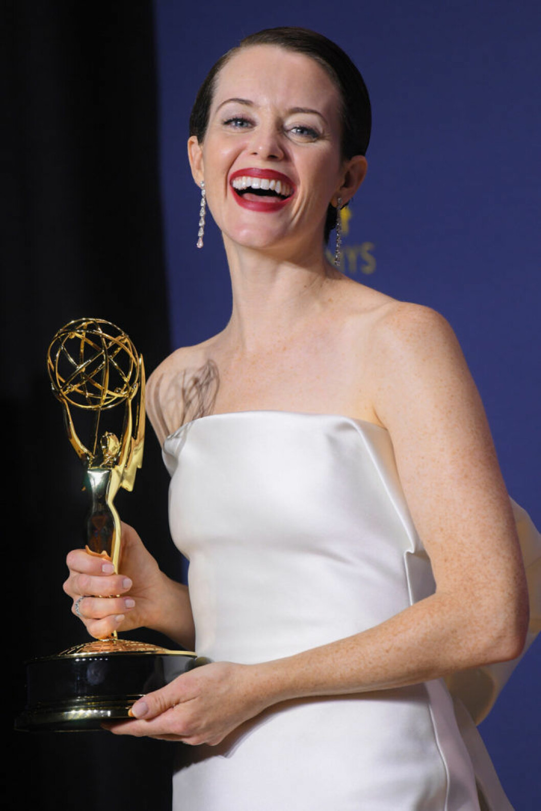 Bästa kvinnliga huvudroll i en dramaserie vann Claire Foy, The Crown. Foto: IBL Emmy 2018: Bästa kvinnliga huvudroll i en dramaserie blev Claire Foy i The Crown.