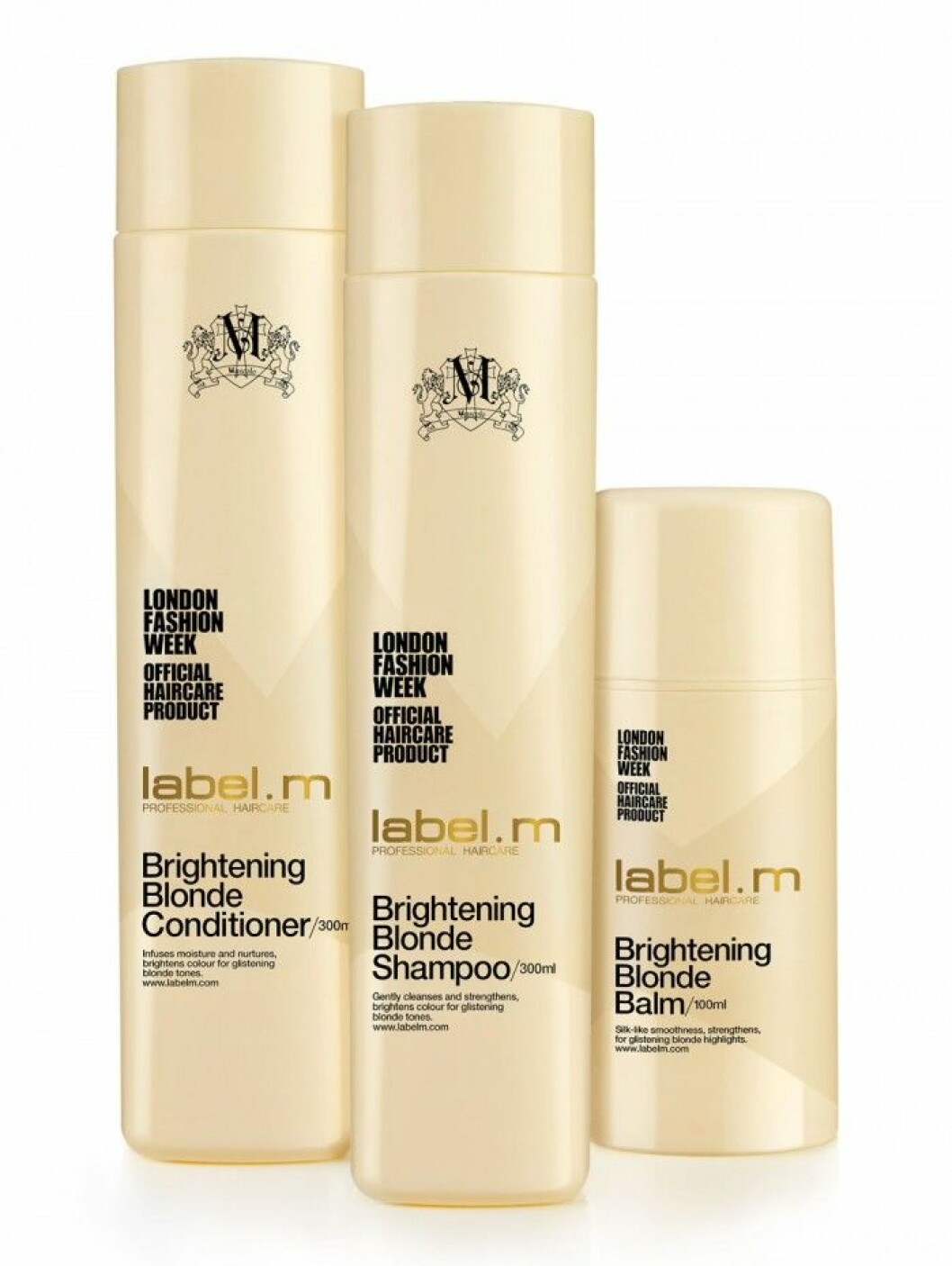 Label ms serie Brightening Blonde flaskor