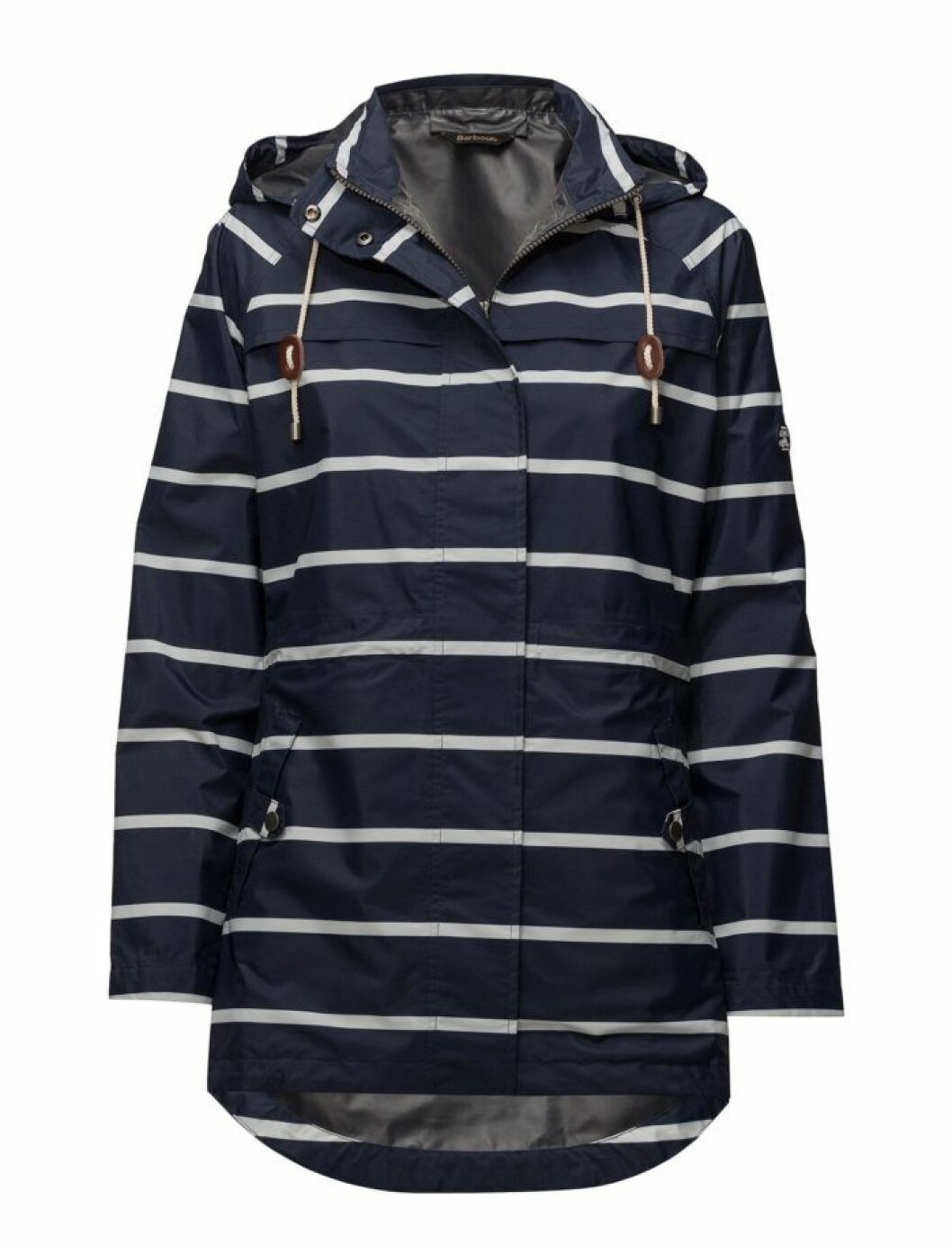 Randig marinblå regnjacka från Barbour