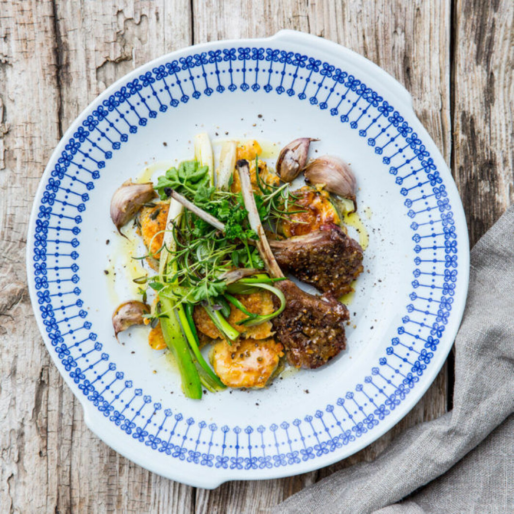 Lammkotletter med friterad squash. Lammkotletter med friterad squash.