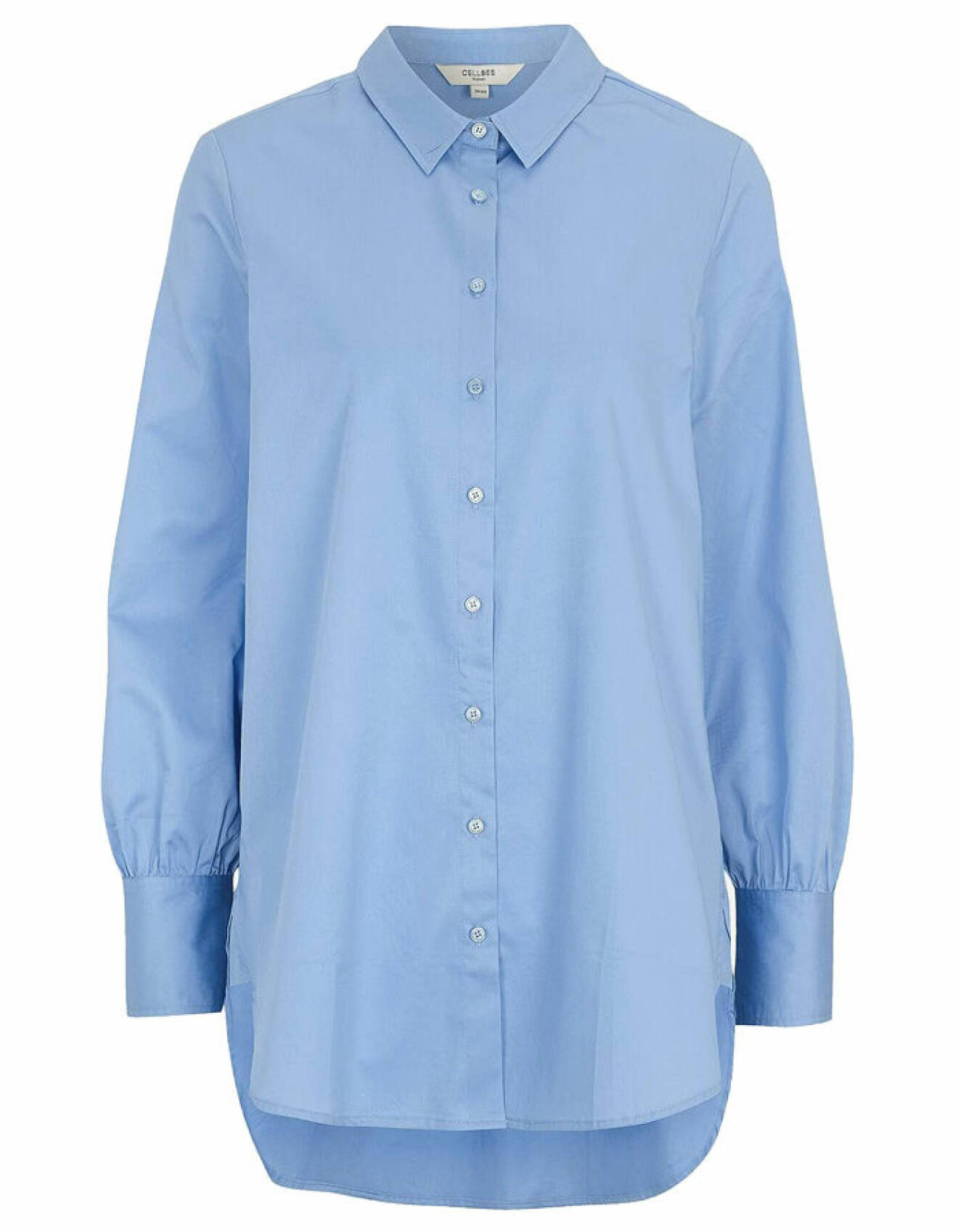 lång blå skjorta för dam i bomull från cellbes