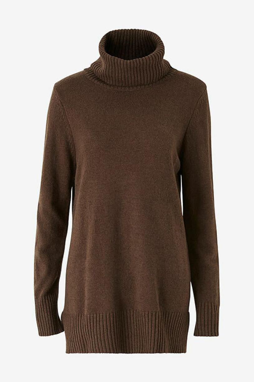 Lång polotröja i brun nyans från Ellos Collection