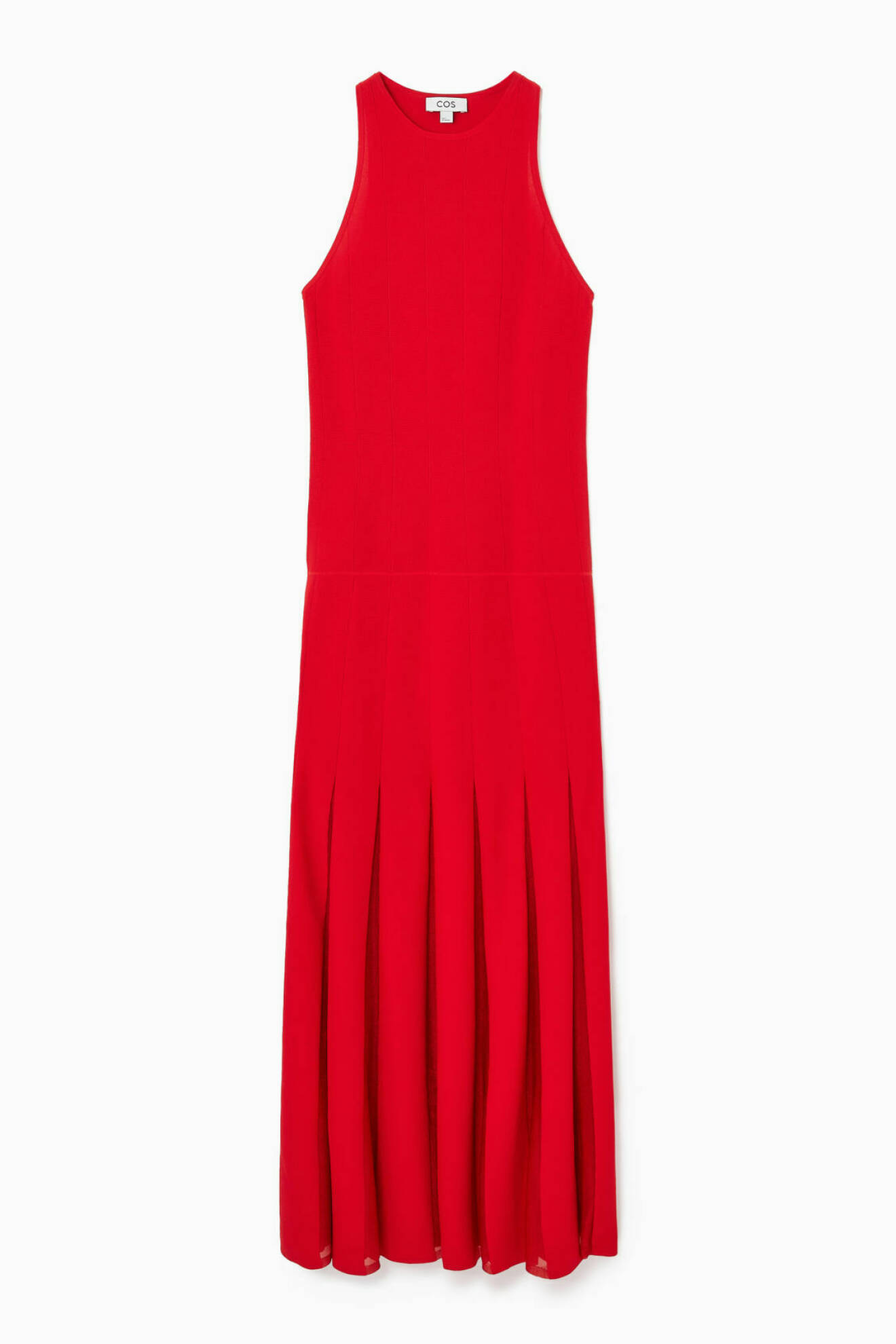 lång röd maxi klänning från cos