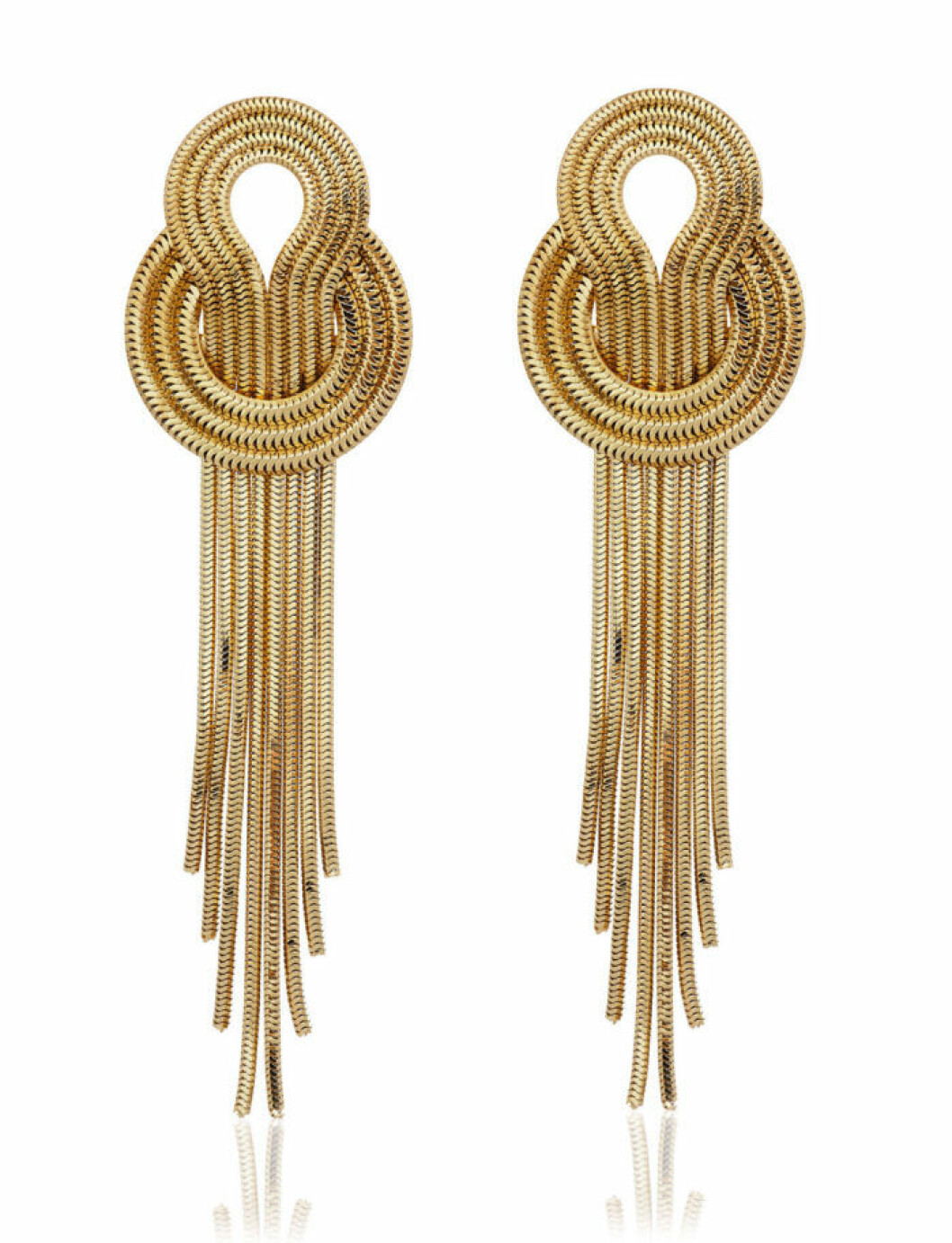 Örhängen i guldpläterad mässing, ca 5 000 kr, <a href="http://www.larabohinc.com/jewellery/earrings/saturn-earrings-yellow-gold" target="_blank">Lara Bohinc</a>. Örhängen i guldpläterad mässing